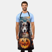 Halloween Australian Shepherd met pompoenen eng Schort (Gedragen)