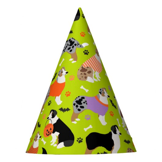 Halloween Australian Shepherd Party Pet Feesthoedjes (Voorkant)