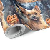 Halloween Australian Terrier met pomkins Scary Cadeaupapier (Rol Hoek)