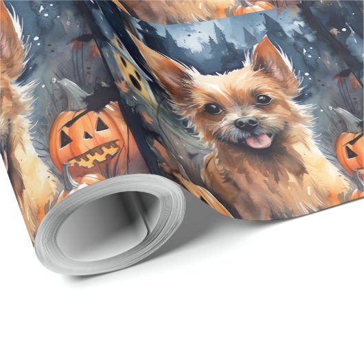 Halloween Australian Terrier met pomkins Scary Cadeaupapier (Rol Hoek)