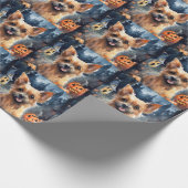 Halloween Australian Terrier met pomkins Scary Cadeaupapier (Hoek)