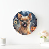 Halloween Australian Terrier met pomkins Scary Grote Klok (Huis)