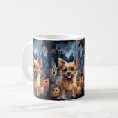 Halloween Australian Terrier met pomkins Scary Koffiemok (Voorkant links)