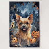 Halloween Australian Terrier met pomkins Scary Legpuzzel (Verticaal)