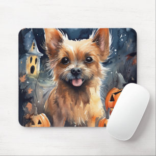 Halloween Australian Terrier met pomkins Scary Muismat