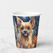 Halloween Australian Terrier met pomkins Scary Papieren Bekers (Voorkant)