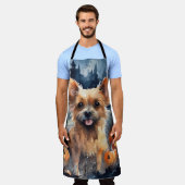 Halloween Australian Terrier met pomkins Scary Schort (Gedragen)