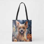 Halloween Australian Terrier met pomkins Scary Tote Bag (Voorkant)