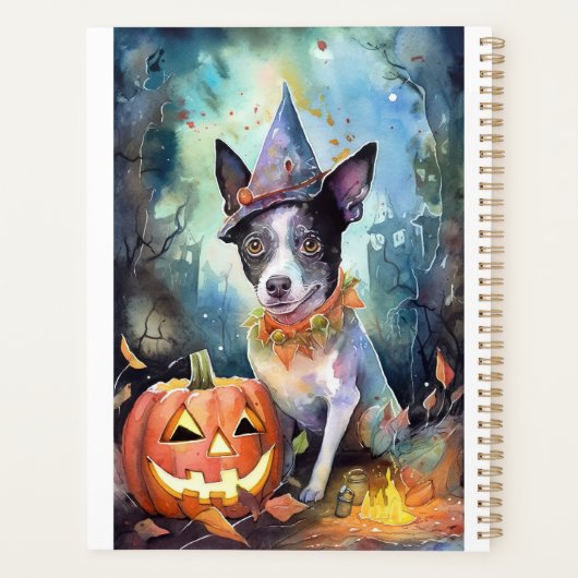 Halloween Australisch Rundvee Met Pompoenen Eng Planner (Achterkant)