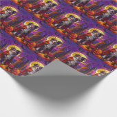 Halloween Australische herder hond pompoenen eng Cadeaupapier (Hoek)