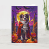 Halloween Australische herder hond pompoenen eng Kaart (Voorkant)