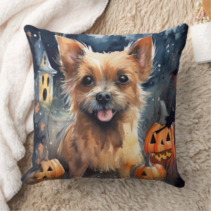 Halloween Australische Terrier Met Pompoenen Eng Kussen