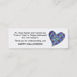 Halloween Autism Trick or treat Cards Heart Mini Visitekaartje