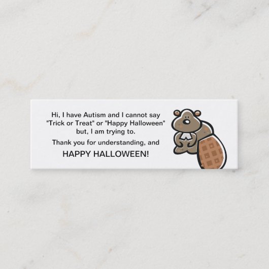 Halloween Autism Trick or treat Cards Mini Visitekaartje (Voorkant)