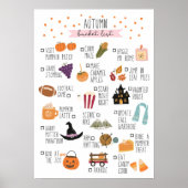 Halloween Autumn Bucket List | Herfst-elementen Poster (Voorkant)