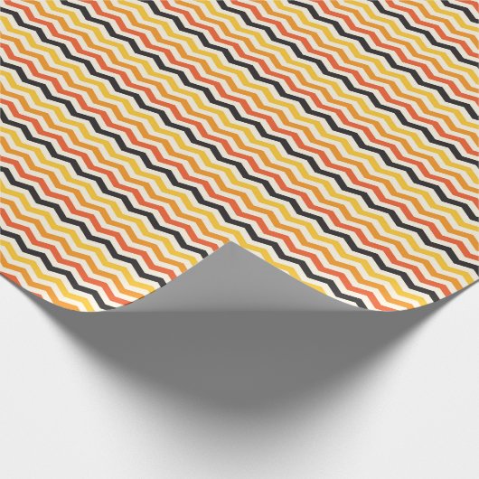 Halloween Autumn Chevron Fall Colors Cadeaupapier (Hoek)