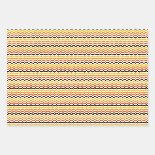 Halloween Autumn Chevron Fall Colors Inpakpapier Vel (Voorkant 3)