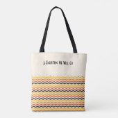 Halloween Autumn Chevron Fall Colors White Name Tote Bag (Achterkant)