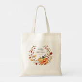 Halloween Autumn Foliage, Black Cat and Pumpkins Tote Bag (Achterkant)