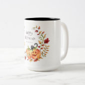 Halloween Autumn Foliage Tweekleurige Koffiemok (Voorkant rechts)