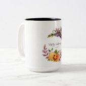 Halloween Autumn Foliage Two-Tone Coffee Mok (Voorkant links)