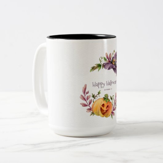 Halloween Autumn Foliage Two-Tone Coffee Mok (Voorkant links)