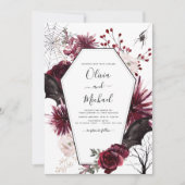 Halloween Autumn Herfst Dark Wedding Invitation Kaart (Voorkant)