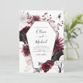 Halloween Autumn Herfst Dark Wedding Invitation Kaart (Staand voorkant)