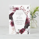 Halloween Autumn Herfst Dark Wedding Kaart (Staand voorkant)