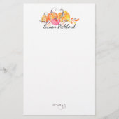 Halloween Autumn Herfst Pumpkins Waterverf Paint Briefpapier (Voorkant)