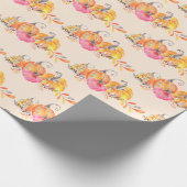 Halloween Autumn Herfst Pumpkins Waterverf Paint Cadeaupapier (Hoek)