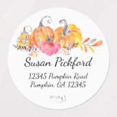 Halloween Autumn Herfst Pumpkins Waterverf Paint Labels (Design 2)