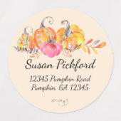 Halloween Autumn Herfst Pumpkins Waterverf Paint Labels (Design 1)