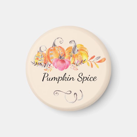 Halloween Autumn Herfst Pumpkins Waterverf Paint Magneet (Voorkant)
