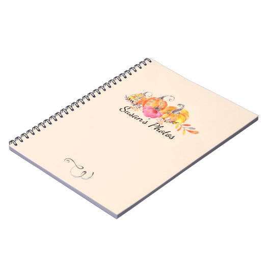 Halloween Autumn Herfst Pumpkins Waterverf Paint Notitieboek (Linkerzijde)