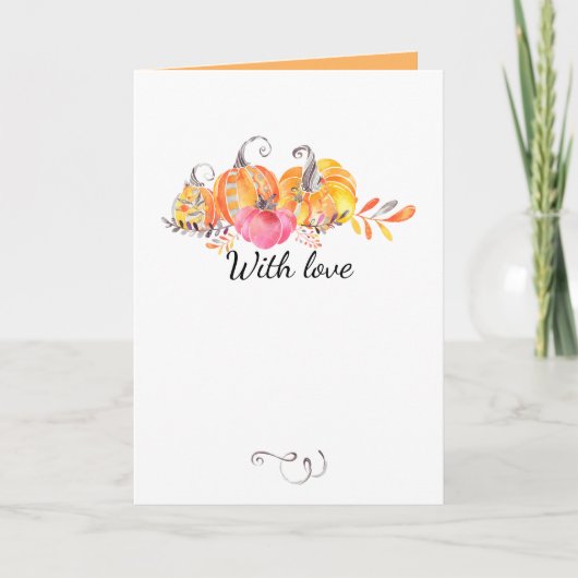 Halloween Autumn Herfst Pumpkins Waterverf Paint Notitiekaartje (Voorkant)