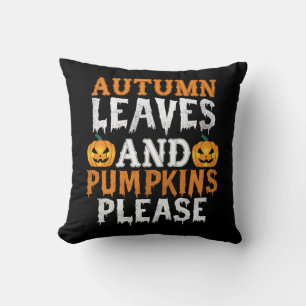Halloween Autumn Leaves en Pumpkins Birthday Kussen