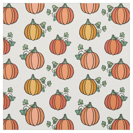 Halloween Autumn Oranje Pumpkin Pattern Stof (Swatch)