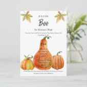 Halloween Autumn Pumpkin Babyshower Invitation Kaart (Staand voorkant)