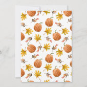 Halloween Autumn Pumpkin Babyshower Invitation Kaart (Achterkant)