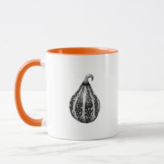 Halloween Autumn Pumpkin Ink Stipple Tekening Mok (Links)