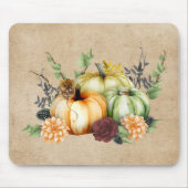 Halloween Autumn Pumpkin Waterverf Muismat (Voorkant)