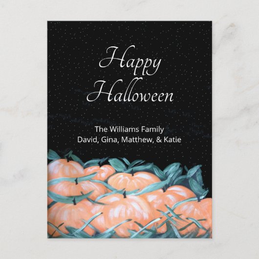 Halloween Autumn Pumpkins Harvest Briefkaart (Voorkant)