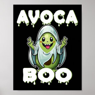 Halloween Avocado Pun Ghost Kostuum Grappig Veggie Poster