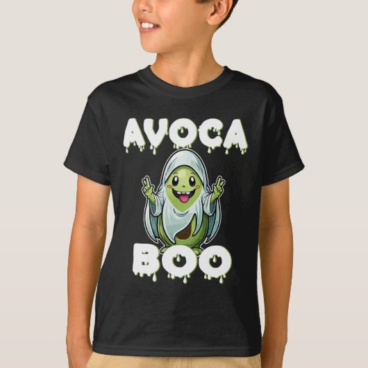 Halloween Avocado Pun Ghost Kostuum Grappig Veggie T-shirt (Voorkant)