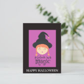 Halloween avond met heksenfeest briefkaart (Staand voorkant)