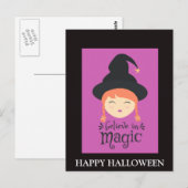 Halloween avond met heksenfeest briefkaart (Voorkant / Achterkant)