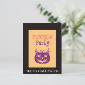 Halloween avond met Pumpkin Party Briefkaart (Staand voorkant)