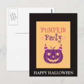 Halloween avond met Pumpkin Party Briefkaart (Voorkant / Achterkant)