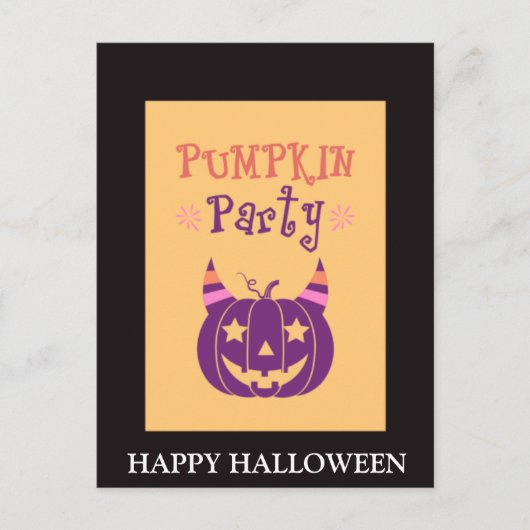 Halloween avond met Pumpkin Party Briefkaart (Voorkant)
